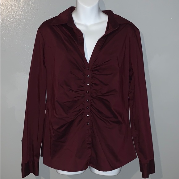 New York & Company Tops - NY&CO button down maroon blouse
